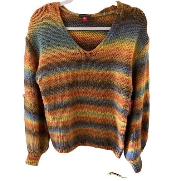Vince Camuto Sweaters - NWT VINCE CAMUTO WOMENS V-NECK LONG SLEEVE STR CITRUS SPICE Small